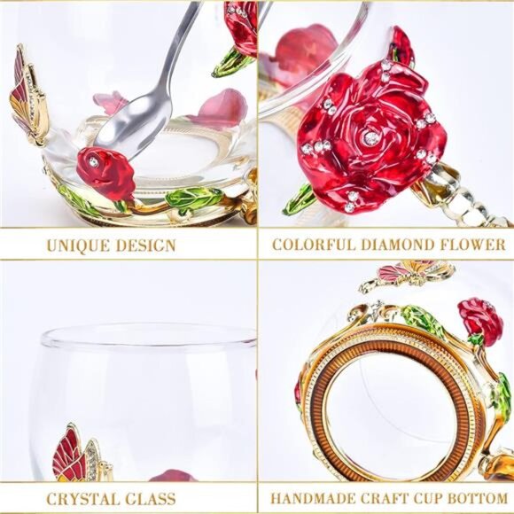 Valentines Day Gifts Glass Coffee  and Enamels Mug - Picture 4 of 7